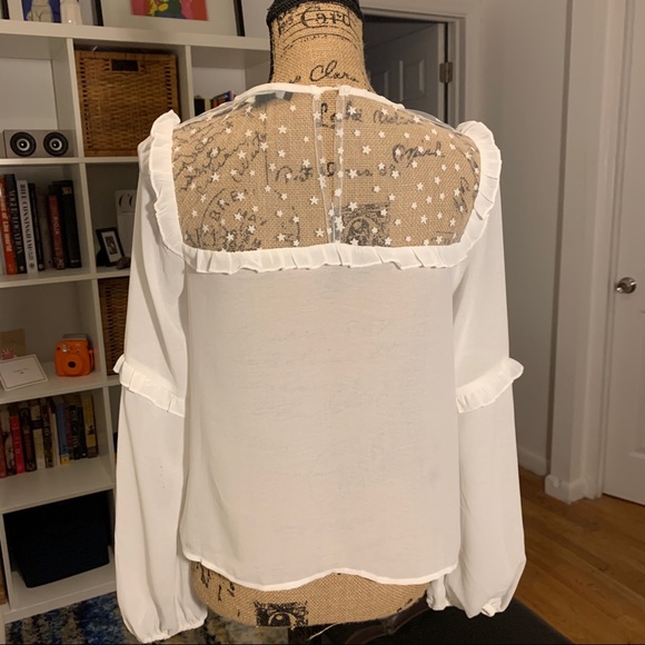 Mesh appliqué star ruffle blouse - Picture 4 of 6